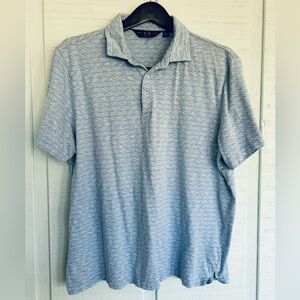 Joseph Abboud Men's Teal Polo Shirt With White Polka Pattern